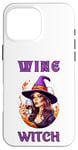 Coque pour iPhone 16 Pro Max Sorcière du vin d'Halloween buvant sa potion