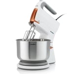 BREVILLE HeatSoft 2 in 1 VFM029 Stand Mixer - White & Stainless Steel