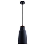 Paco Home Suspension Lampe Suspendue Salle À Manger Cuisine Scandinave Câble Textile 1,5 m Raccourcissable Montage Simple E27, Couleur: Bois noir, Type de lampe: Design I