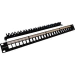 Universal patchpanel för Keystone 24 port UTP/STP Cat.5e/6/6A