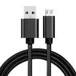 Micro Usb Till Tygkabel 3a 2 Meter Svart