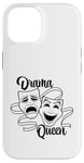 Coque pour iPhone 14 Masques de théâtre comédie et tragédie Drama Queen Black Line