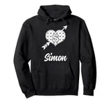 Simon Cupid Heart With Arrow Cute Love Name Simon Pullover Hoodie