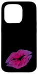 Coque pour iPhone 15 Pro Pink Kissing Rouge à lèvres ombré | Design parfait pour les fêtes des années 80