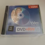 Imation DVD+RW ReWritable 5 Discs & Cases 4x 2 Hr  New & Sealed-Free UK Shipping