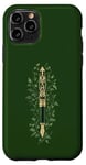 Coque pour iPhone 11 Pro Stylo à plume décoré avec des feuilles - Green Academia