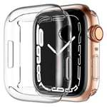 Apple Watch 9/8/7 (45mm) TPU Plast Deksel med innebygd Skjermbeskytter - Gjennomsiktig