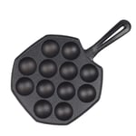 SOGA 18CM Cast Iron Takoyaki Fry Pan Octopus Balls Maker 12 Hole Cavities Grill Mold - Frying Pans - ZPaiB2