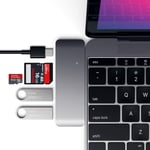 Combo en Aluminium Type-C USB 3.0 3-en-1 avec Port USB-C - pour Macbook Pro/Air M2/M1, iPad Pro/Air M2/M1, Mac Mini M2, iMac M1 (Gris Sidéral)