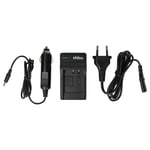 vhbw Chargeur compatible avec Pentax Q-S1, Q7, Q, Q10 caméra caméscope action-cam + câble de voiture + témoin de charge 4,2 V