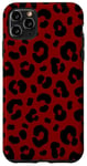 Coque pour iPhone 11 Pro Max Rouge foncé, points noirs, noir et rouge