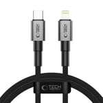 Tech-Protect Ultraboost DNA PD 27W/3A Lightning til USB-C-Kabel 1m - Svart / Mørkegrå