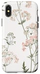 Coque pour iPhone X/XS Rose pastel Fleurs sauvages Fleurs sauvages Vintage Botanique