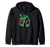 Star Wars St. Patrick’s Day Boba Fett Helmet Lucky Clover Zip Hoodie