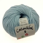 Gepard Garn CottonWool 5 Unicolor 712 Lys Aqua BlÃ¥