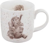 Wrendale by Royal Worcester Bone China Mug Role Model Elephants, Multi-Colour,1