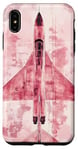 Coque pour iPhone XS Max Aquarelle rose vintage F4 Phantom II Jet Fighter Art