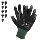 Lot de 10_ROTA Gants de bricolage multi-usages et jardinage T.10 Noir