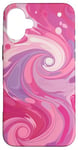 iPhone 16 Plus Swirl Pink Color Illustration Pattern Abstract Art Case