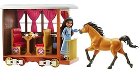 ​Spirit L'indomptable, coffret Train de Lucky avec poupée, figurine cheval Spirit et accessoires fidèles au film, emballage fermé, jouet pour enfant, HBT15