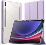 Coque Pour Samsung Galaxy Tab S10 Ultra/Tab S9 Ultra 14,6 Pouces Avec S Pen Porte-Stylet, Dos Clair Transparent En Pc, Étui Housse De Tablette Antichoc À Support (Violet Clair)