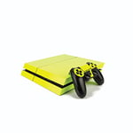 Premium PS4 PlayStation 4 Fluorescent Vinyl Wrap/Skin/Cover for PS4 Console and PS4 Controllers: Bright Yellow