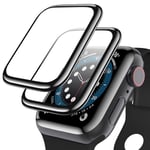 2-PACK Skärmskydd Apple Watch Series 4/5/6/SE 40/44mm Svart ram Transparent 44mm