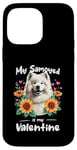 Coque pour iPhone 14 Pro Max Sunflowers Valentine's Day Samoyed Dog Sammies