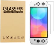 (2 Pack) Conçu Pour Nintendo Switch Protecteur D'écran En Verre Trempé Oled, 9h, 0.33mm, Anti-Rayures, Sans Bulles D'air