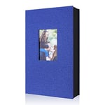 Lanpn Album Photo 10x15 300 Pochette, Lin Tissu Album pour Horizontal Photos (Bleu)