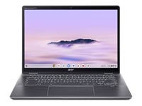 Acer Chromebook Plus Spin 514 CP514-4HN - Conception inclinable - Intel Core i3 - i3-1315U / jusqu'à 4.5 GHz - Chrome OS - UHD Graphics - 8 Go RAM - 256 Go SSD NVMe - 14" IPS écran tactile 1920 x 1200 - Wi-Fi 6E - gris acier - clavier : Français