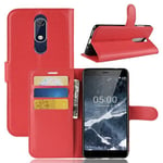 Nokia 5.1      Pu Wallet Case    [Red]