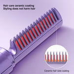 Hair Straightener Comb Brush Cordless Mini Rechargeable Electric Hair Curler GF0