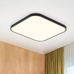 Plafonnier led Plafonnier plat - 27cm Lampe de salle de bain IP44 Etanche Lampe de chambre à coucher 15W carré Lampe de couloir pour chambre cuisine