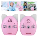 (Pink US Plug)Audio Baby Monitor 2.4GHz Wireless Music 2 Way Voice Small Nigh GB