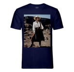 T-Shirt Homme Col Rond Femme Cowboy Western Revolver Photo De Film Original Vintage