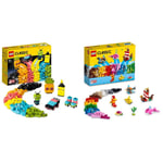 LEGO 11027 Classic Creative Neon Fun Brick Box Set, Building Toy & 11017 Classic