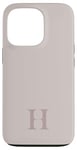 Coque pour iPhone 13 Pro Lettre H Monogramme Initiale H Beige Marron Cadeau pour Elle Femme