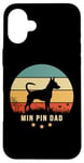 iPhone 16 Plus MIN PIN DAD retro sunset Design with Miniature Pinscher Case