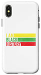 Coque pour iPhone X/XS I AM BLACK HISTORY Histoire rétro vintage du mois noir