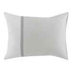 Essix - Taie d'oreiller Toi & Moi Percale de Coton Meringue/Gris Perle 50 x 70 cm