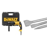 DeWalt D25133K Perforateur Sds-Plus 3 Modes - 26 mm Filaire - 800W - Vitesse à Vide 0-1500 tr/Min & Jeu de 3 Burins SDS-PLUS - 2 Burins Plats et 1 Burins Pointu 25 cm - Travail du Béton