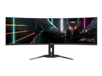 AORUS CO49DQ - OLED-skjerm - kurvet - 49 - 5120 x 1440 Dual Quad HD @ 144 Hz - 1000 cd/m² - 1500000:1 - DisplayHDR 400 True Black - 0.03 ms - 2xHDMI, DisplayPort, USB-C - høyttalere