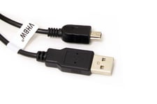 vhbw Câble mini USB - transfert de données/charge, 1.0 m, compatible avec Canon Powershot A2000 is, A2100, A2100 IS, A3000, A3000 IS, A3100, A3100 IS, D10