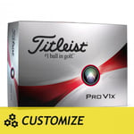 Titleist PRO V1x - White - Customize (3 dozen) (Color on Text: Red, Add balls: No)