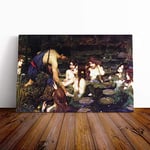 Big Box Art Canvas Print Wall Art John William Waterhouse Hylas and The Nymphs | Mounted & Stretched Box Frame Picture | Home Decor for Kitchen, Living Room, Bedroom, Hallway, Multi-Colour, 20x14 Inch