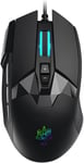 Mojo Pro Performance Silent Gaming Mouse-Souris De Jeu Filaire Avec 9 Boutons Programmables,Y Compris La Touche Sniper (Tir Rapide),12000 Dpi,1000 Hz