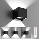 HaoDrisk Applique Murale Exterieur/Interieur, Applique Murale Ampoules G9 Remplaçables LED Murale Lampe IP65 Étanche Blanc Froid 6000K Réglable Lampe Up Down Design Moderne Appliques Murales Noir