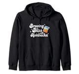 Brewing Bliss With Kombucha Home Brew Brewer Zip Hoodie