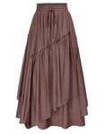 High Waist Skirt with Pockets Women Renaissance Vintage Party Swing Skirt M Plum Grey